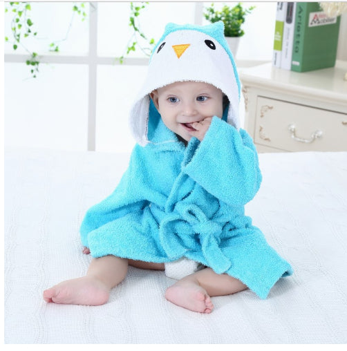 Children's Hooded Absorbent Animal-shaped Bathrobe - MomiDream