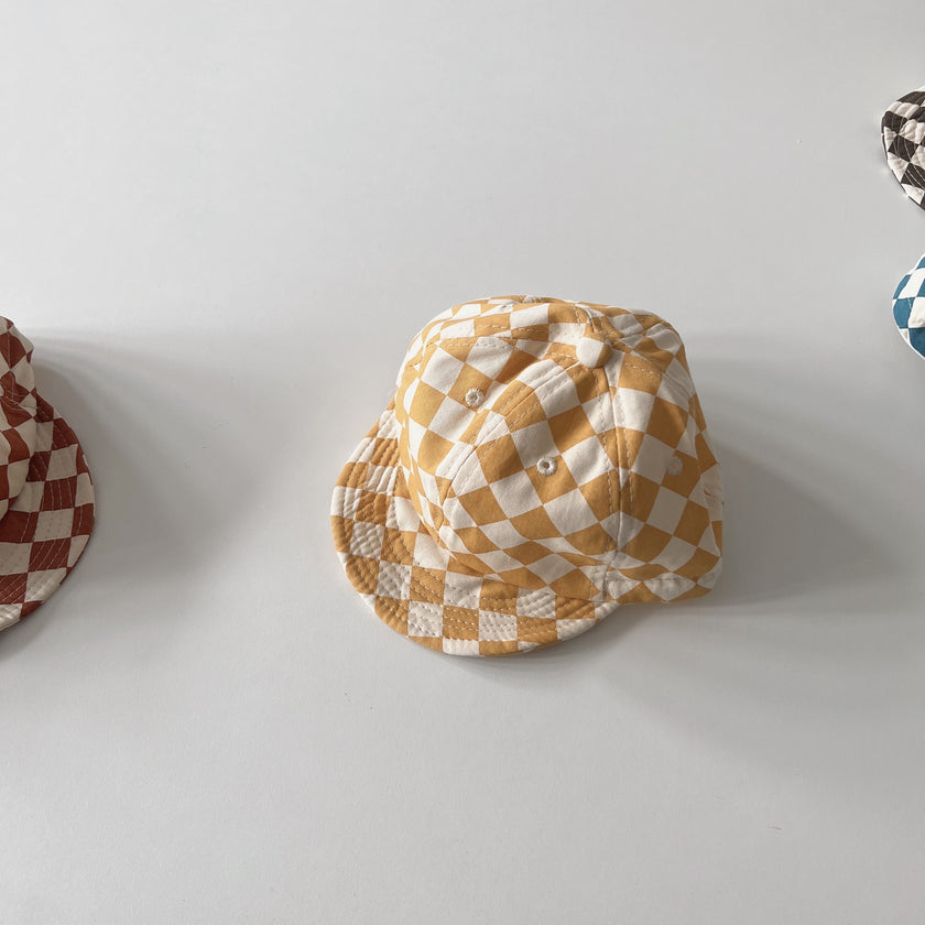 Baby Boy And Girl Checkerboard Soft Brim Hat