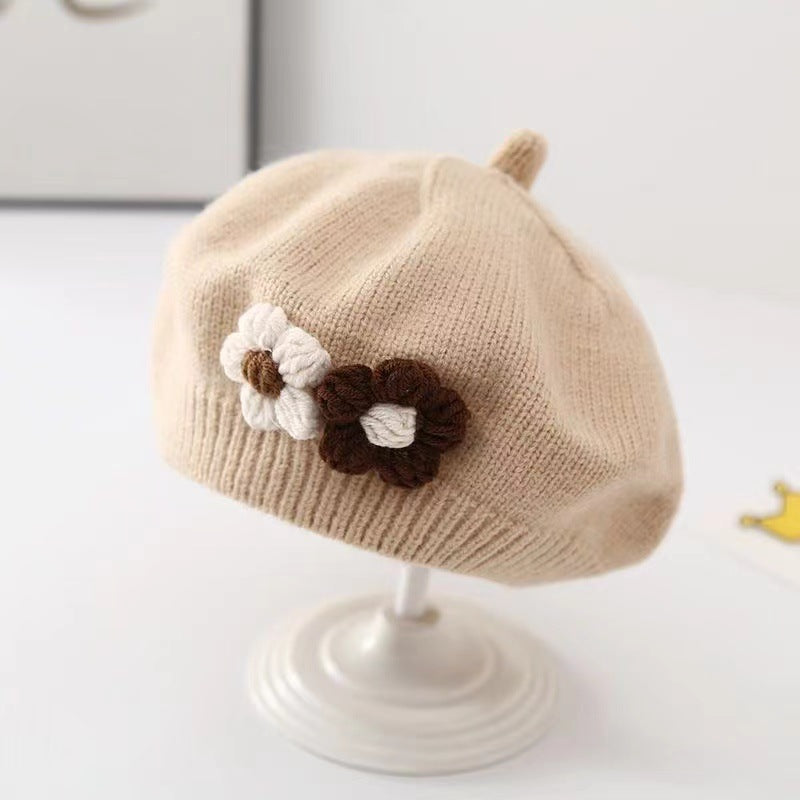 Baby Girl Hat Baby Wool Knitted Beret - MomiDream