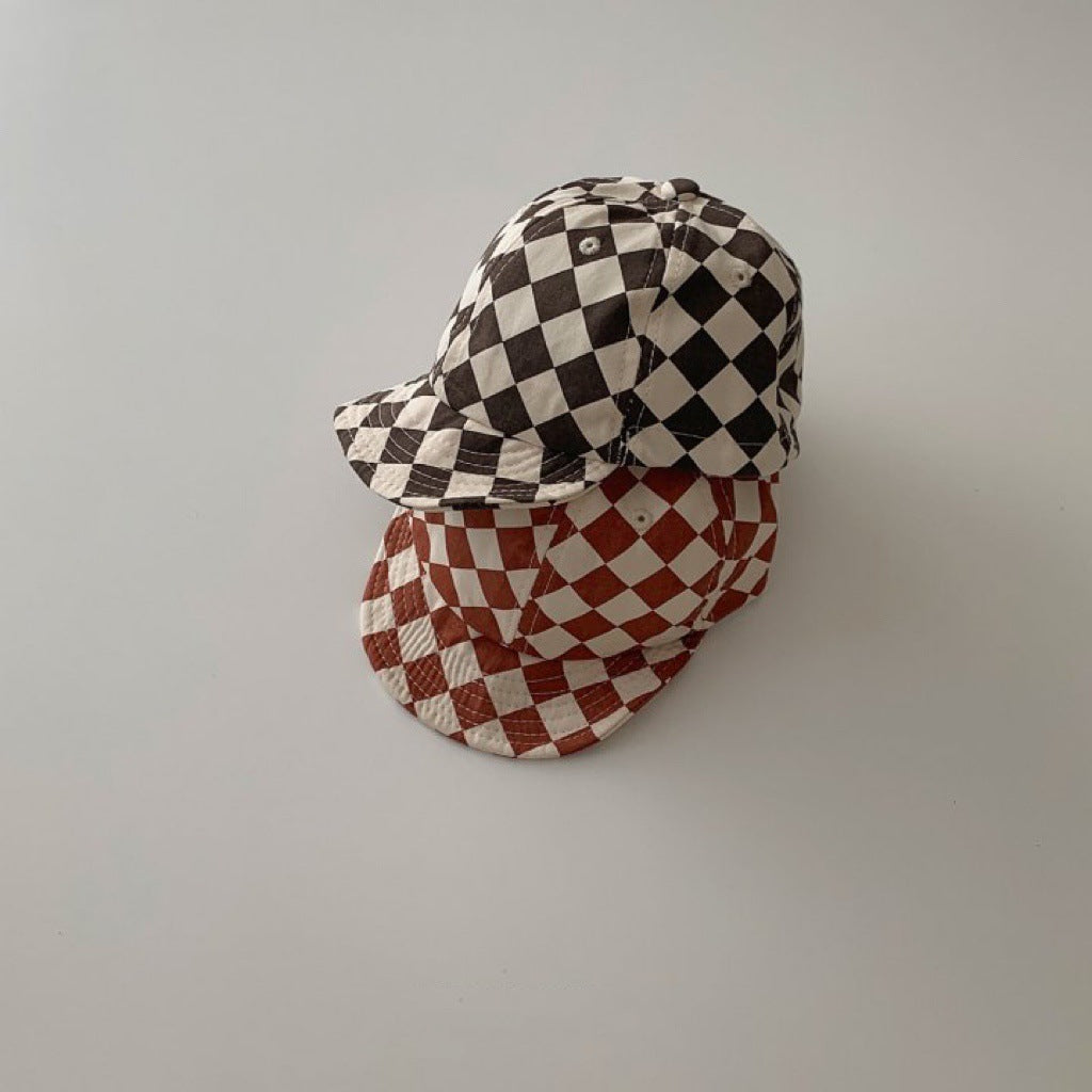 Baby Boy And Girl Checkerboard Soft Brim Hat - MomiDream