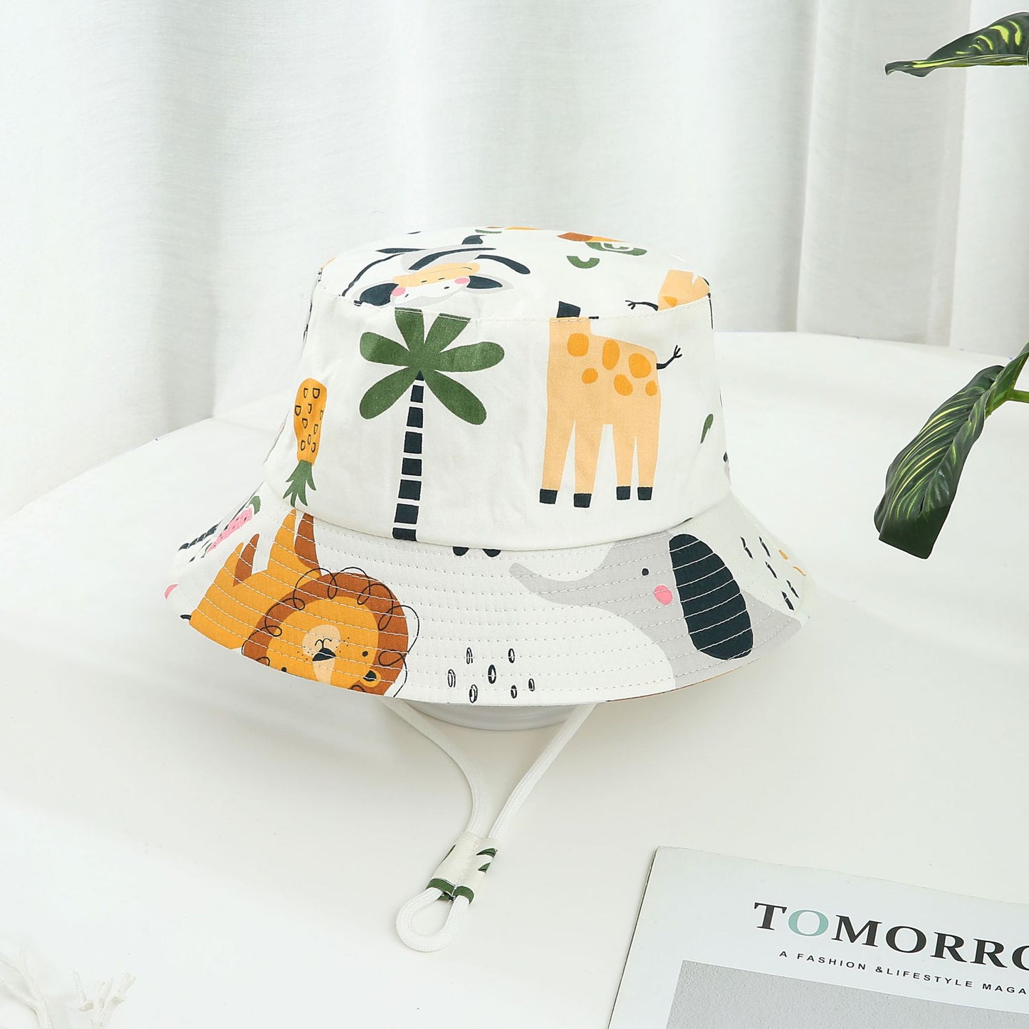 Children's Printed Dinosaur Bucket Sun Hat Big Brim Boy Girl Hat - MomiDream