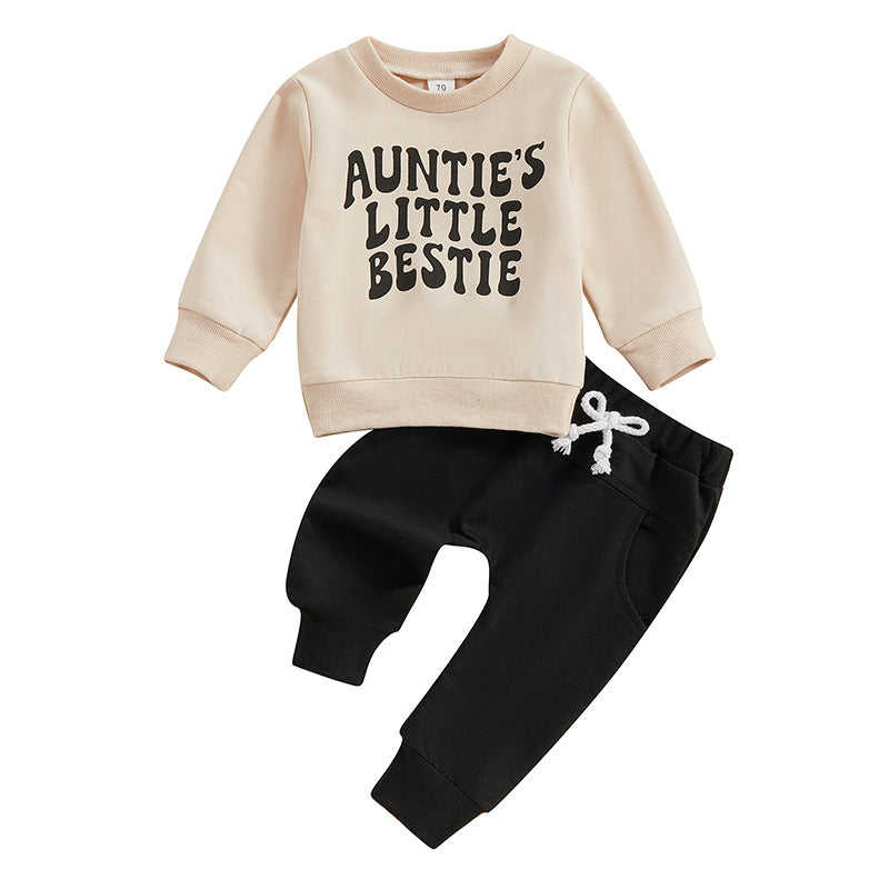 Children's Letter Printed Long-sleeved Trousers Two-piece Set - MomiDream