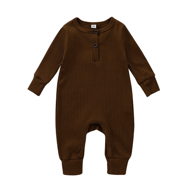 New Baby Jumpsuit Sunken Stripe Trousers Romper Western Style - MomiDream