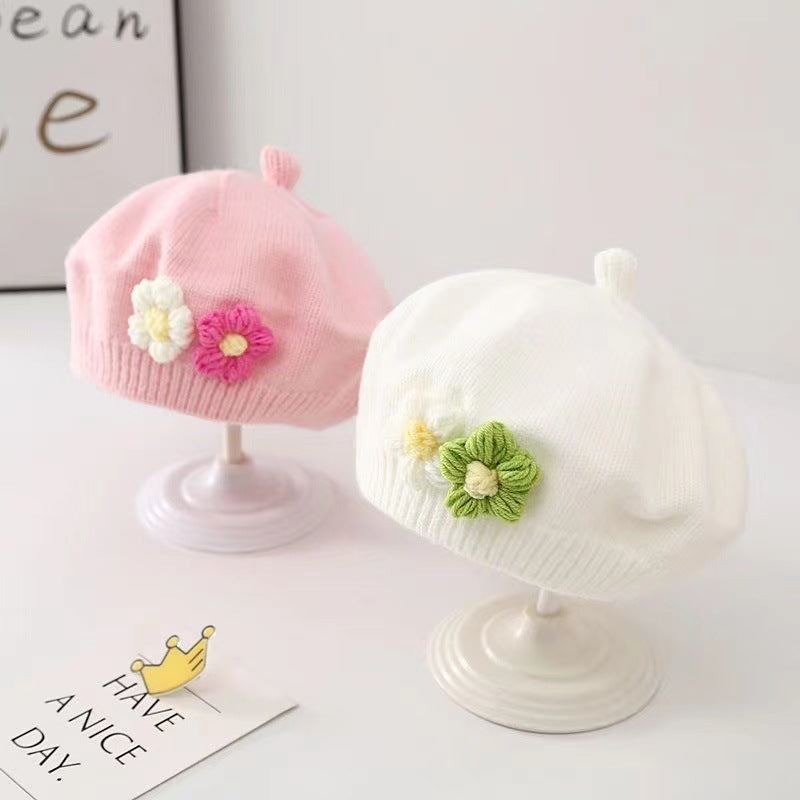 Baby Girl Hat Baby Wool Knitted Beret - MomiDream