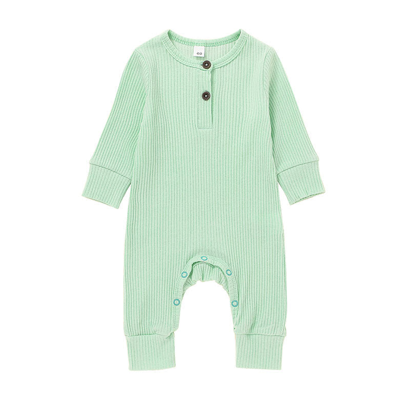 New Baby Jumpsuit Sunken Stripe Trousers Romper Western Style - MomiDream