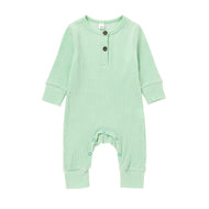 New Baby Jumpsuit Sunken Stripe Trousers Romper Western Style