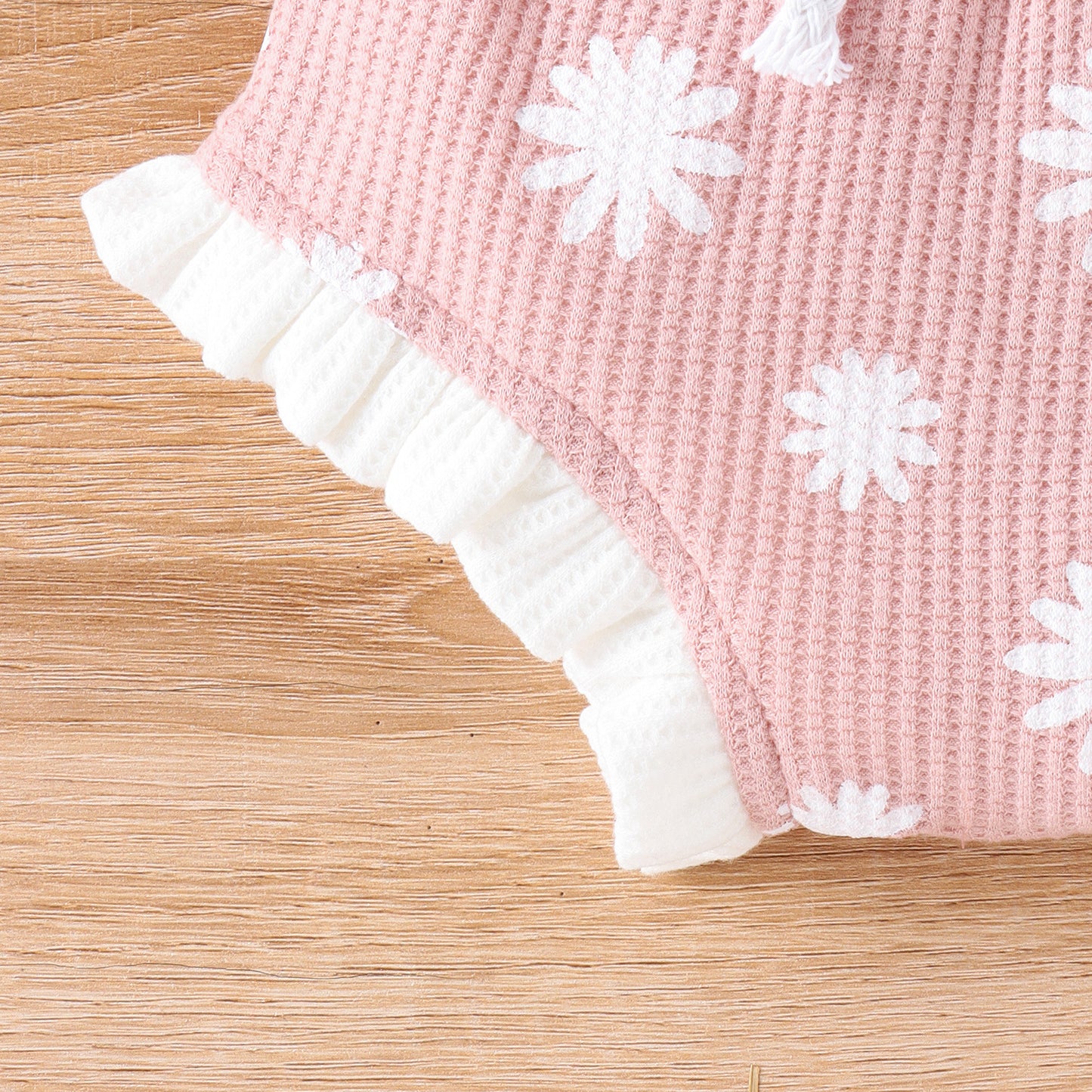 Waffle Two-piece Set Baby Triangle Shorts Suit - MomiDream