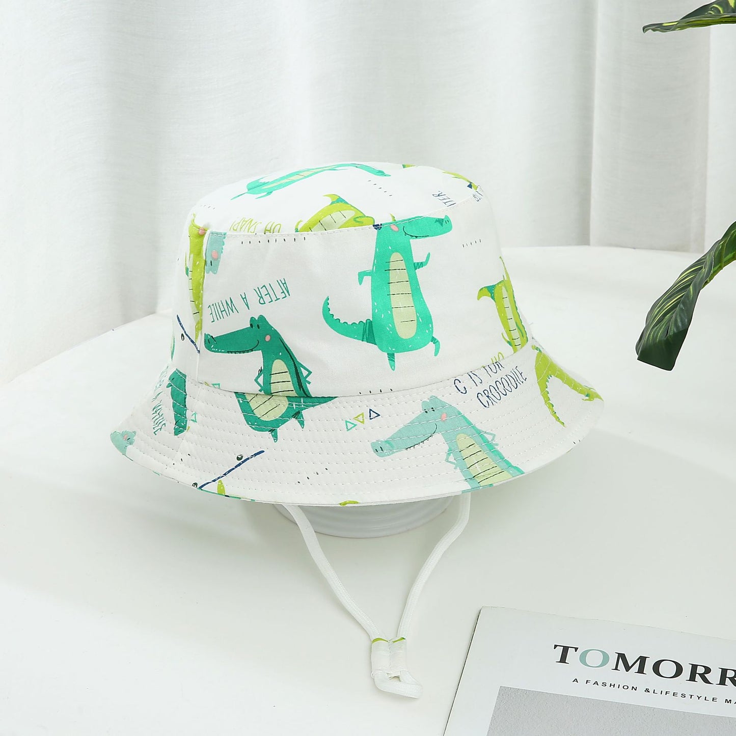 Children's Printed Dinosaur Bucket Sun Hat Big Brim Boy Girl Hat - MomiDream