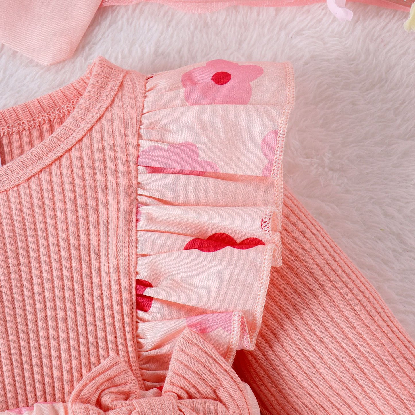 One-piece Romper Pants Bow Headdress Suit - MomiDream