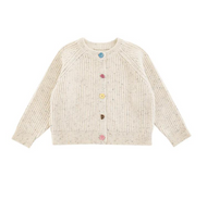 MomiDream Girls Cardigan Sweater Soft Knit Button Jacket Beige Color