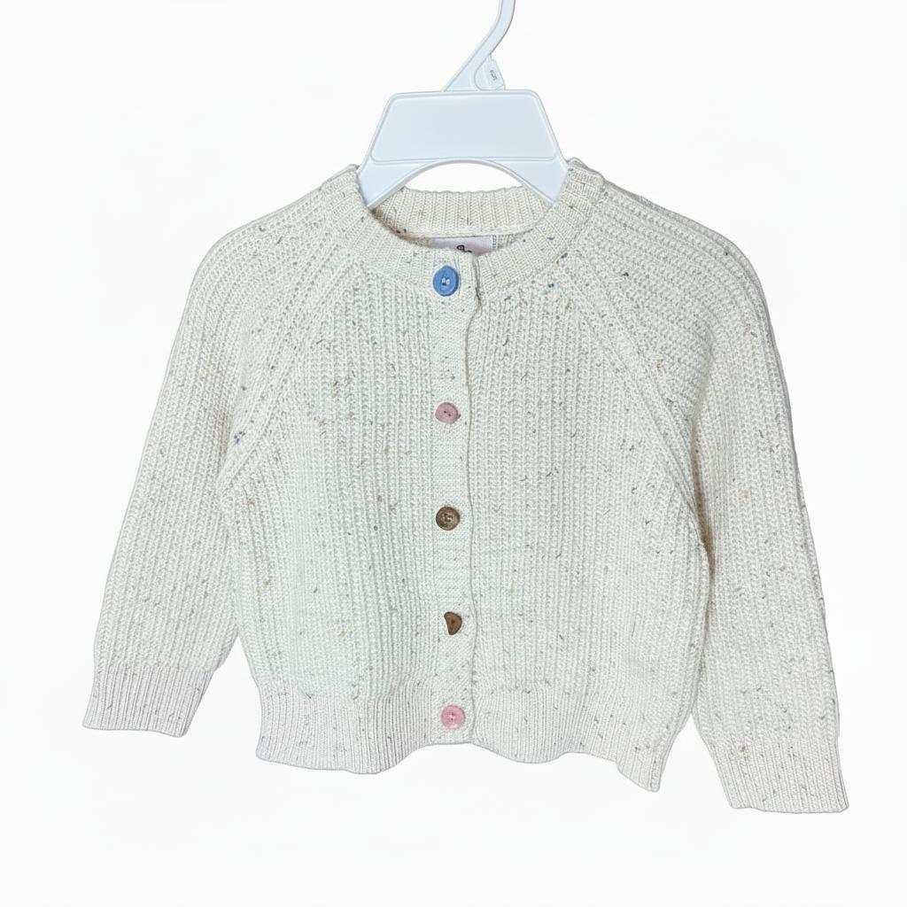 MomiDream Girls Cardigan Sweater Soft Knit Button Jacket Beige Color
