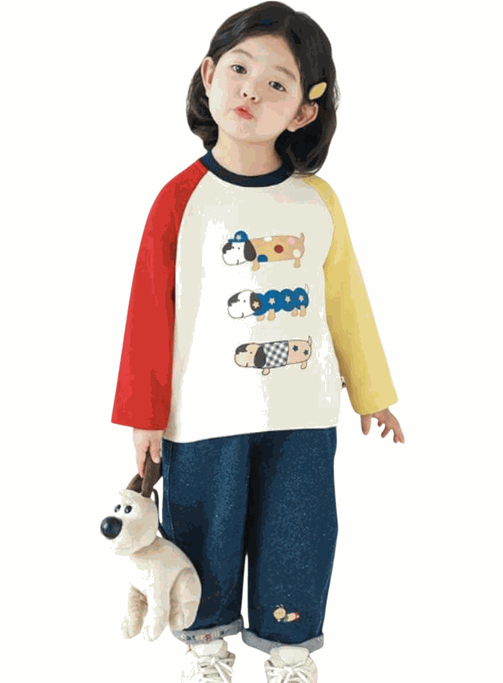 MomiDream Kids Long Sleeve Shirt – Soft Cotton Blend, Unisex Toddler Top