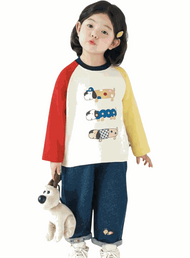 MomiDream Kids Long Sleeve Shirt – Soft Cotton Blend, Unisex Toddler Top