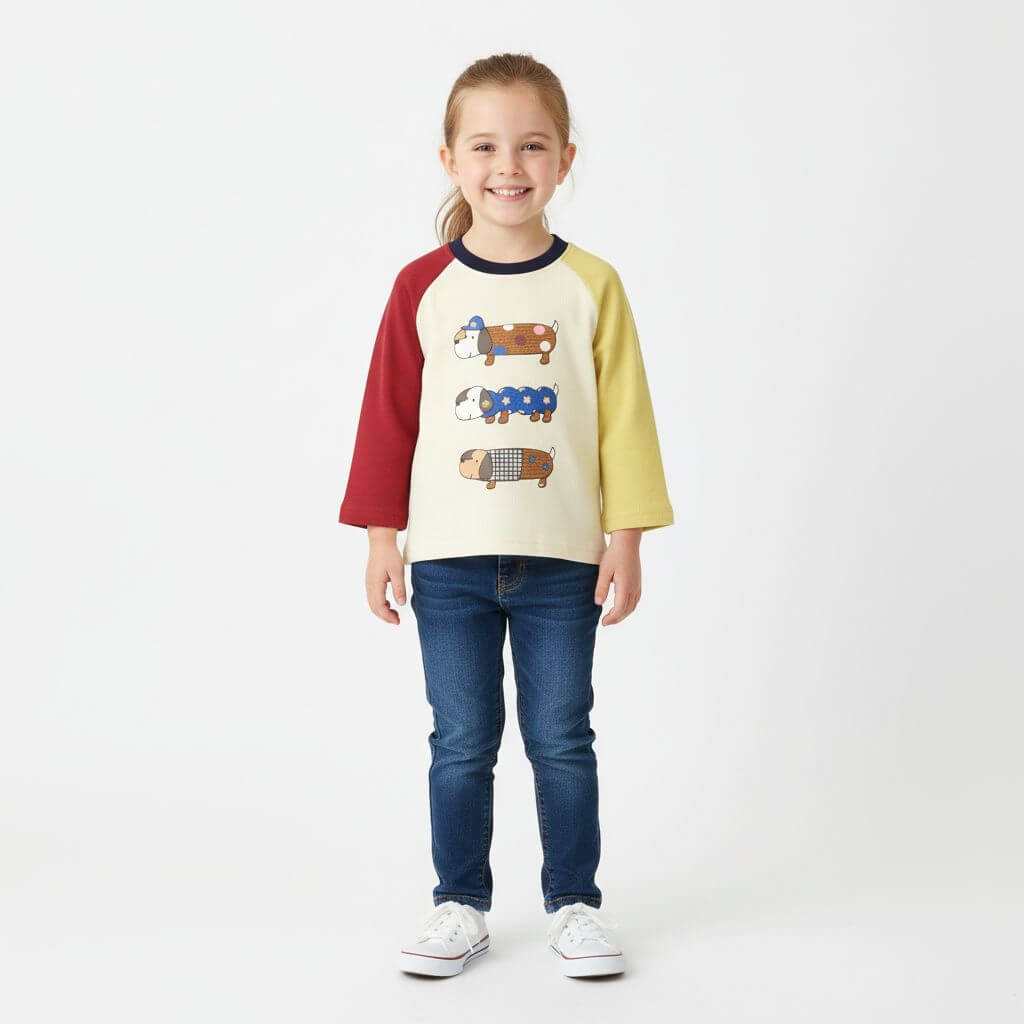 MomiDream Kids Long Sleeve Shirt – Soft Cotton Blend, Unisex Toddler Top