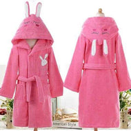 Kids Bunny Ear Fleece Bathrobe – Soft Cozy Hooded Robe for Boys Girls