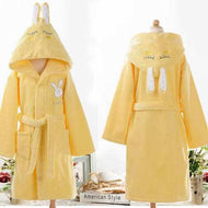 Kids Bunny Ear Fleece Bathrobe – Soft Cozy Hooded Robe for Boys Girls
