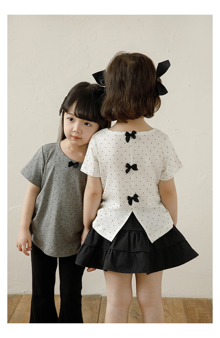  Girls Bow Detail Spotted T-Shirt – Soft Lyocell Short Sleeve Top Girls Bow Detail Spotted T-Shirt – Soft Lyocell Short Sleeve Top