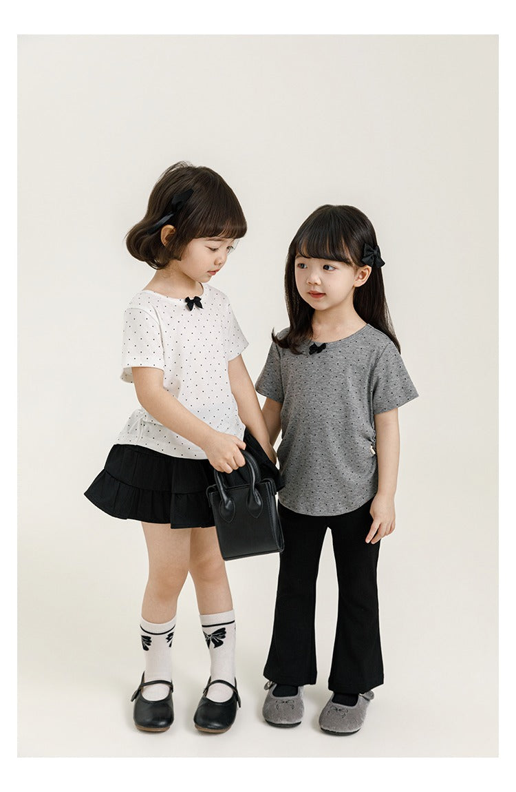  Girls Bow Detail Spotted T-Shirt – Soft Lyocell Short Sleeve Top Girls Bow Detail Spotted T-Shirt – Soft Lyocell Short Sleeve Top