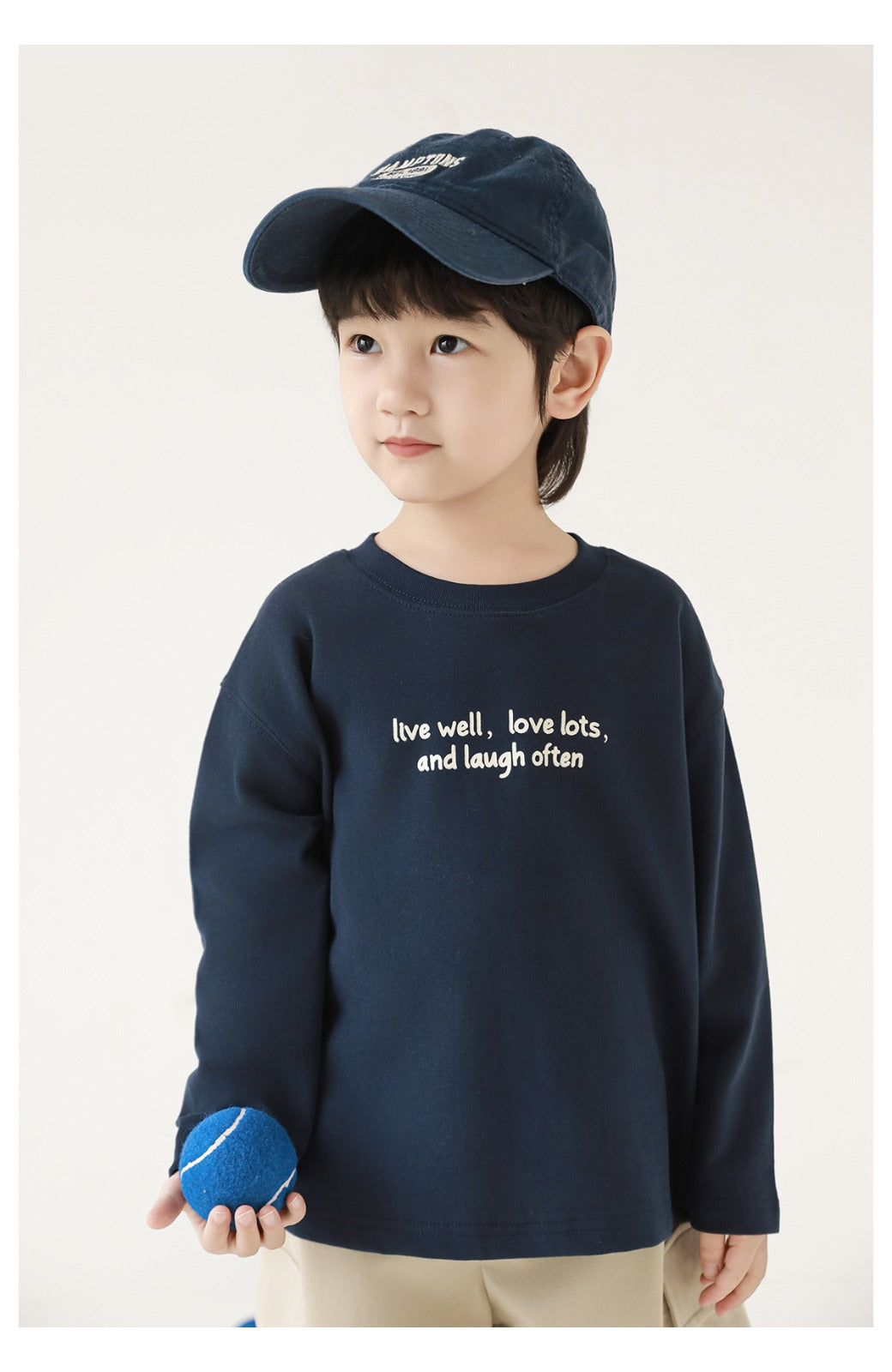 Kids Long Sleeve T-Shirt – Minimal Quote Print Pure Cotton
