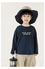 Kids Long Sleeve T-Shirt – Minimal Quote Print Pure Cotton
