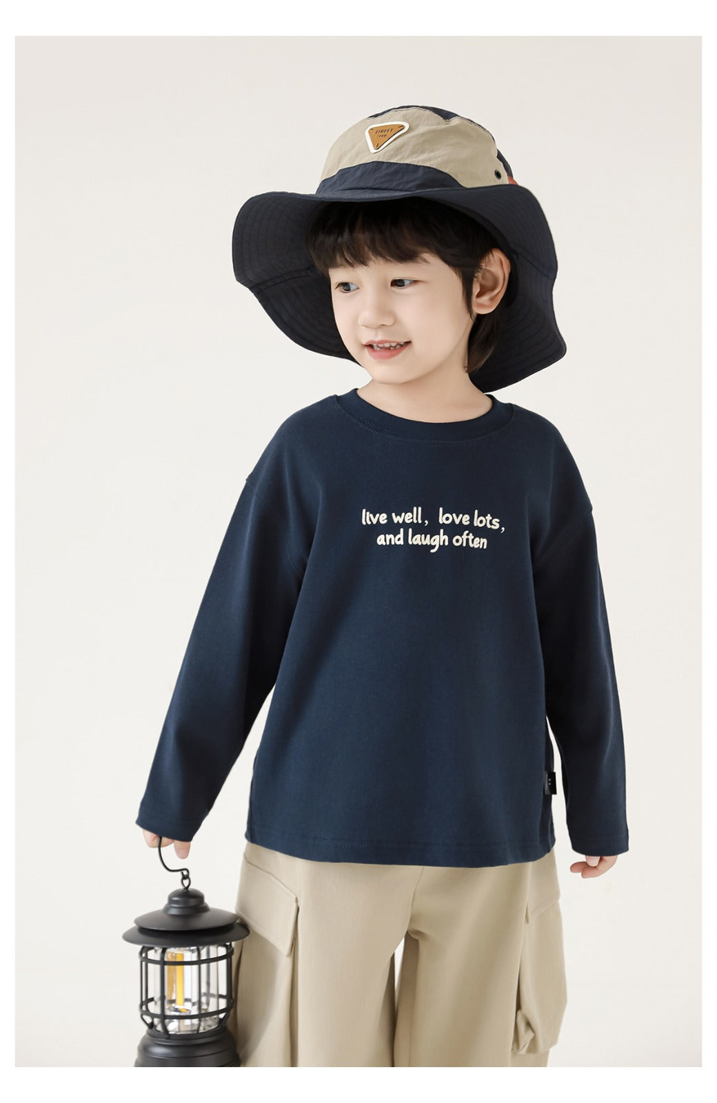Kids Long Sleeve T-Shirt – Minimal Quote Print Pure Cotton