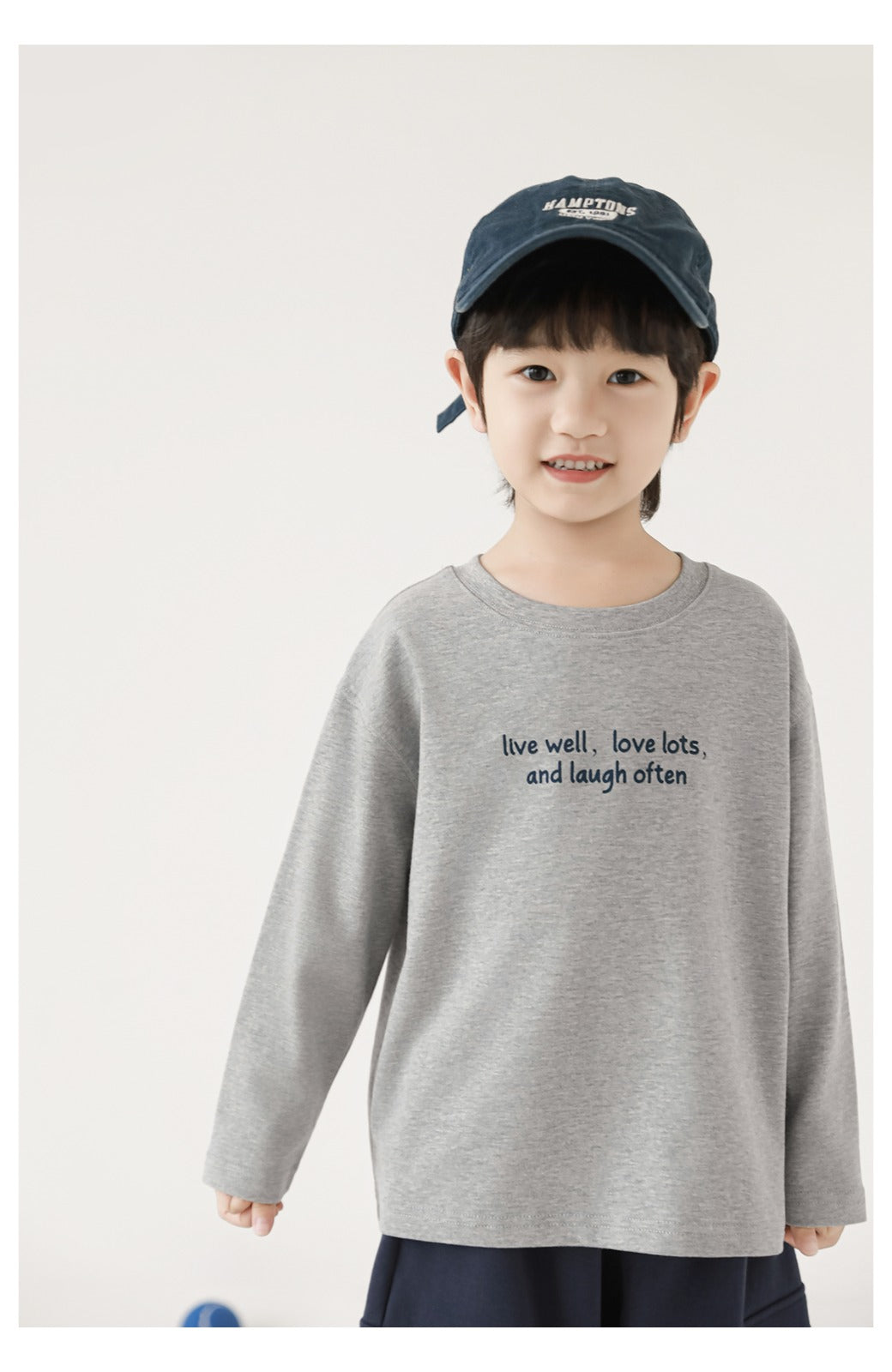 Kids Long Sleeve T-Shirt – Minimal Quote Print Pure Cotton