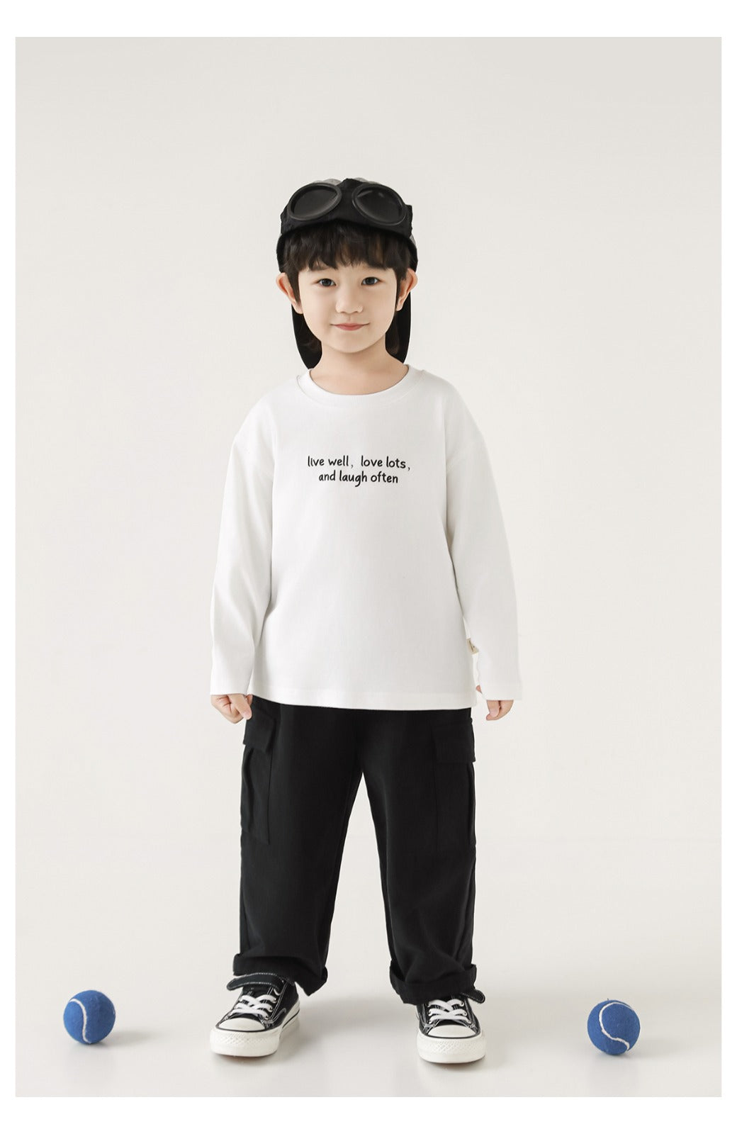 Kids Long Sleeve T-Shirt – Minimal Quote Print Pure Cotton