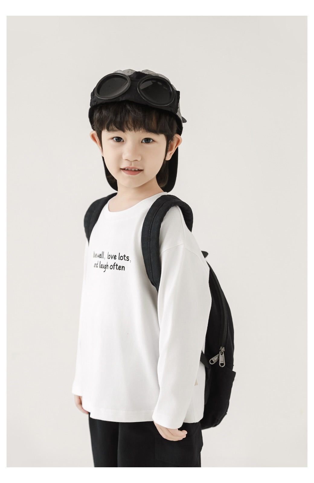 Kids Long Sleeve T-Shirt – Minimal Quote Print Pure Cotton