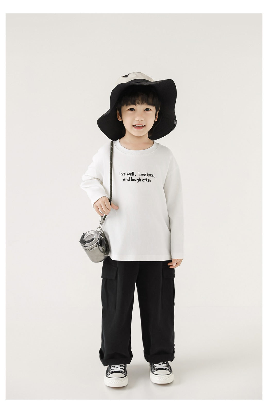 Kids Long Sleeve T-Shirt – Minimal Quote Print Pure Cotton