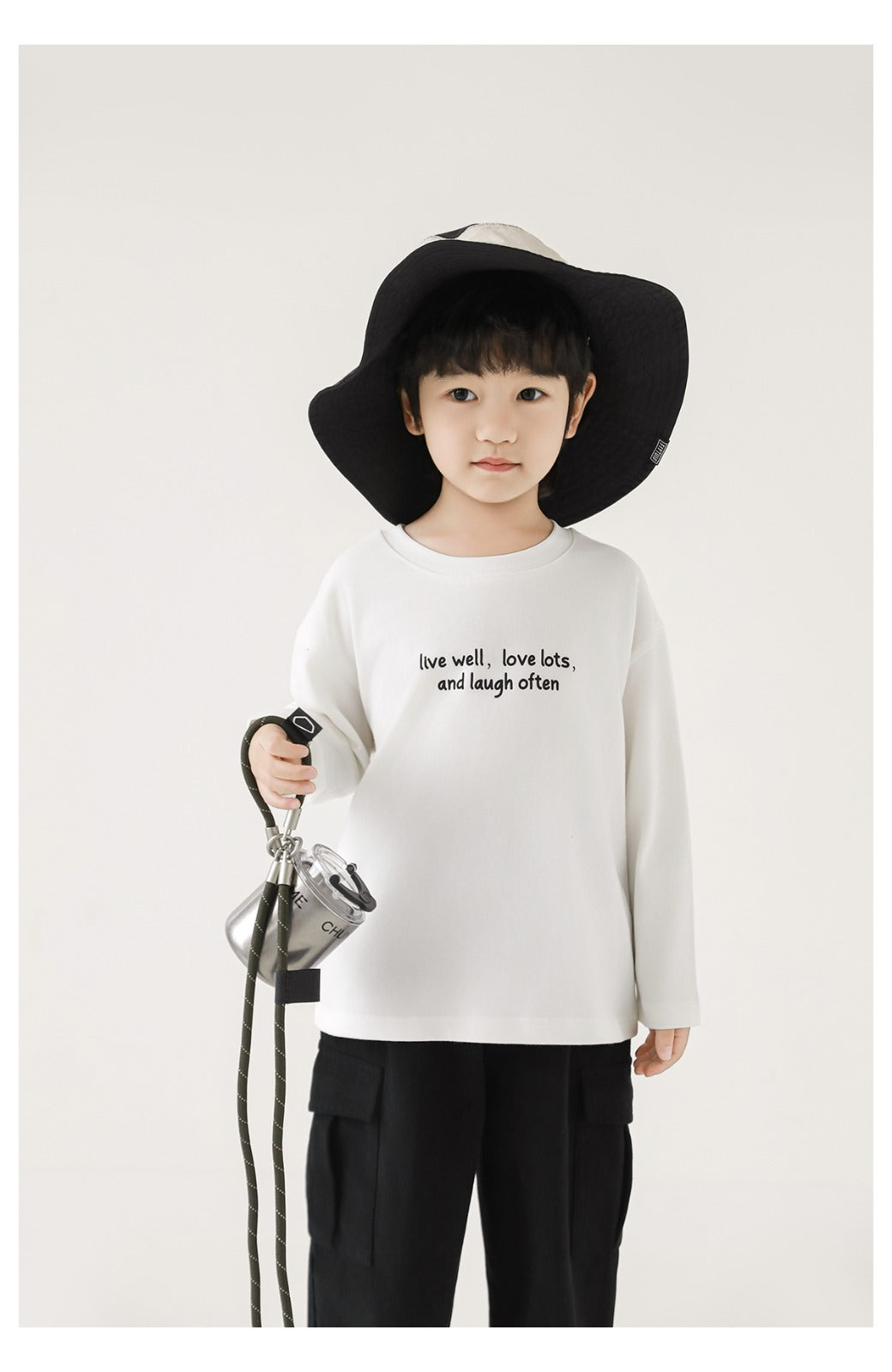 Kids Long Sleeve T-Shirt – Minimal Quote Print Pure Cotton