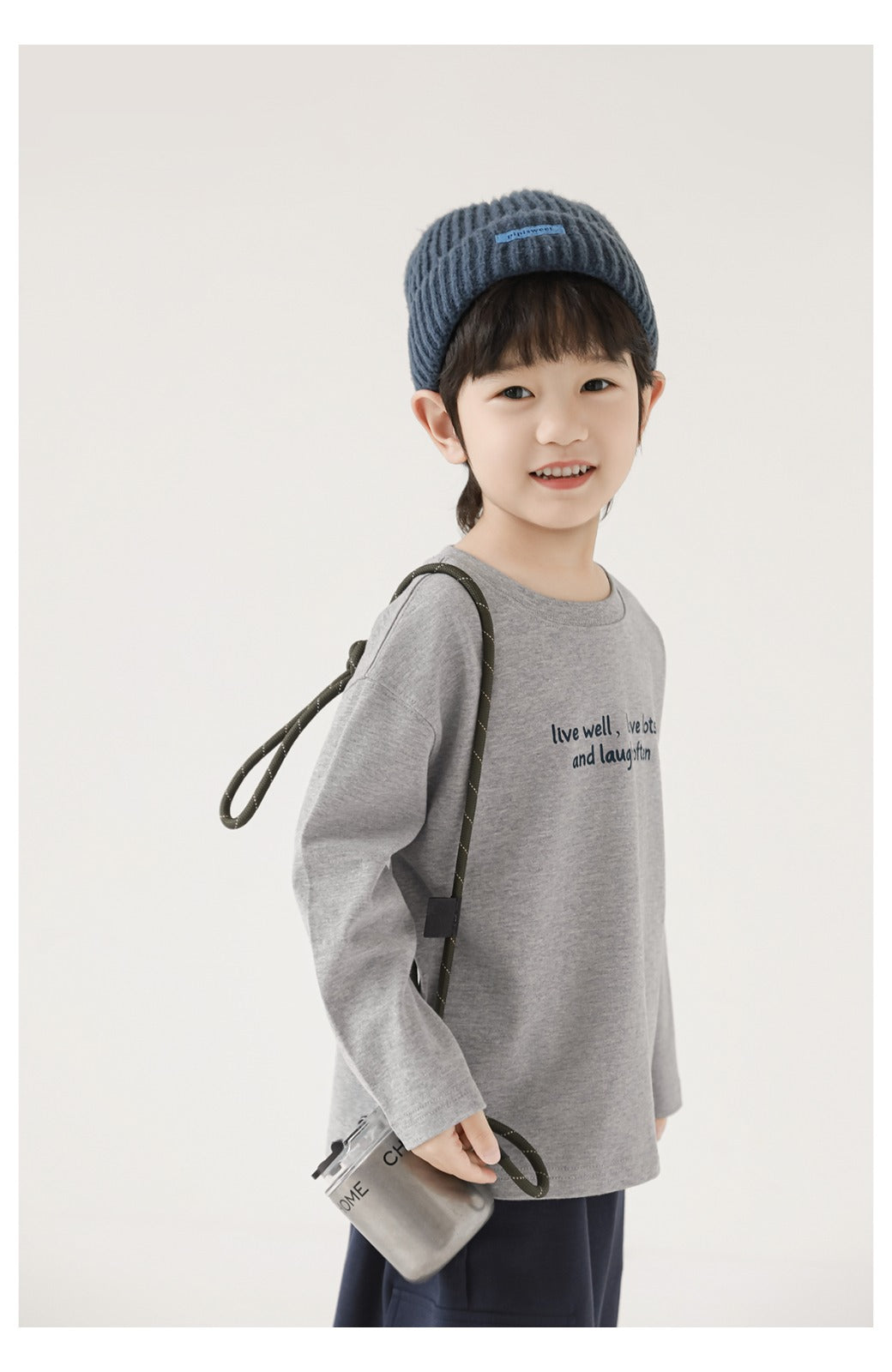Kids Long Sleeve T-Shirt – Minimal Quote Print Pure Cotton