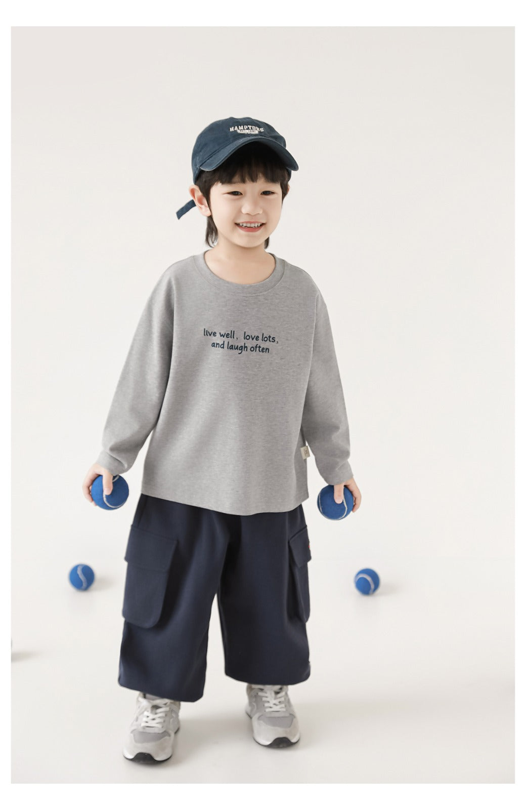 Kids Long Sleeve T-Shirt – Minimal Quote Print Pure Cotton