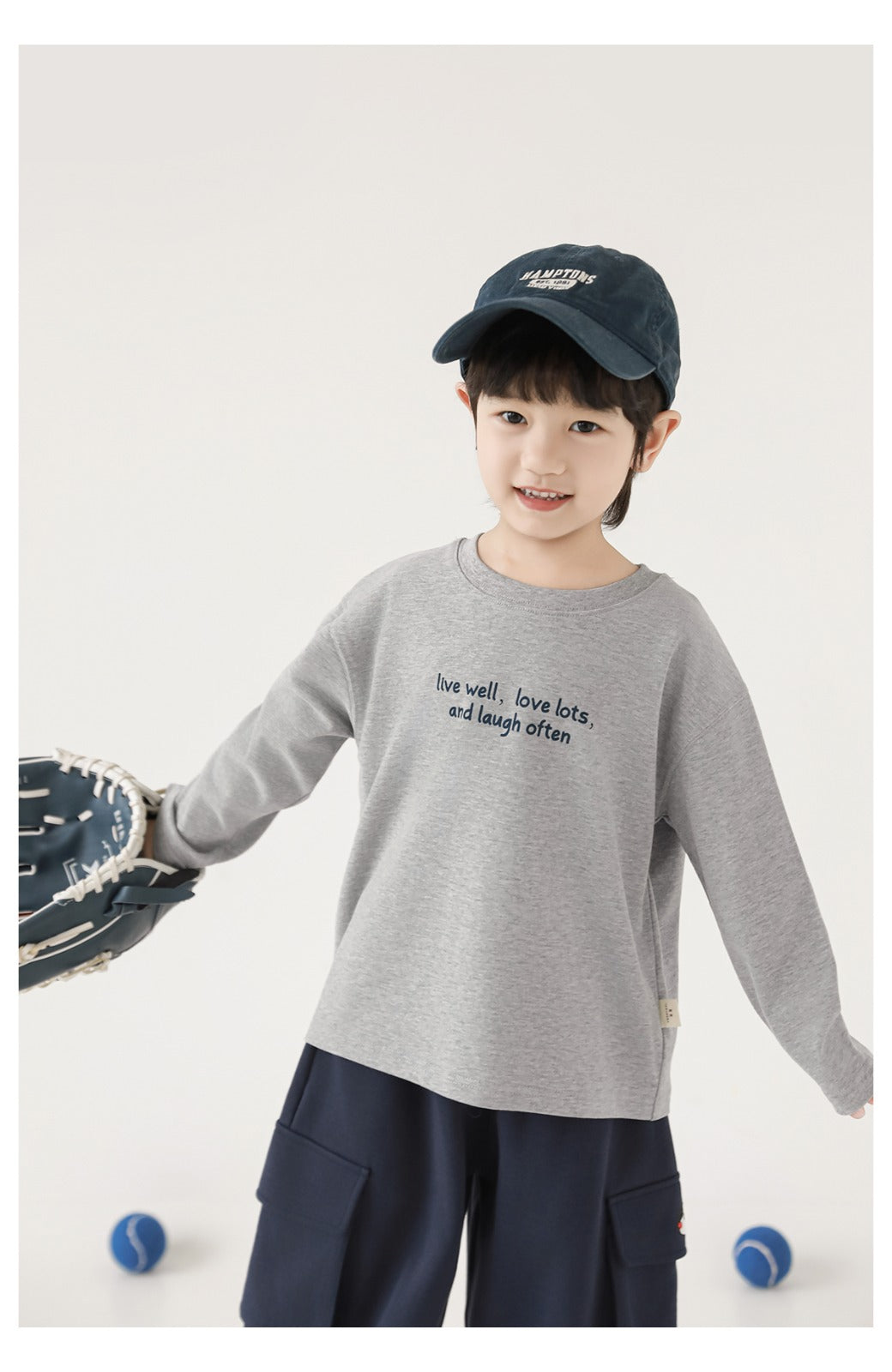 Kids Long Sleeve T-Shirt – Minimal Quote Print Pure Cotton