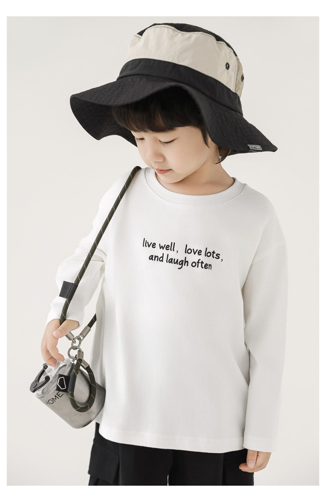 Kids Long Sleeve T-Shirt – Minimal Quote Print Pure Cotton