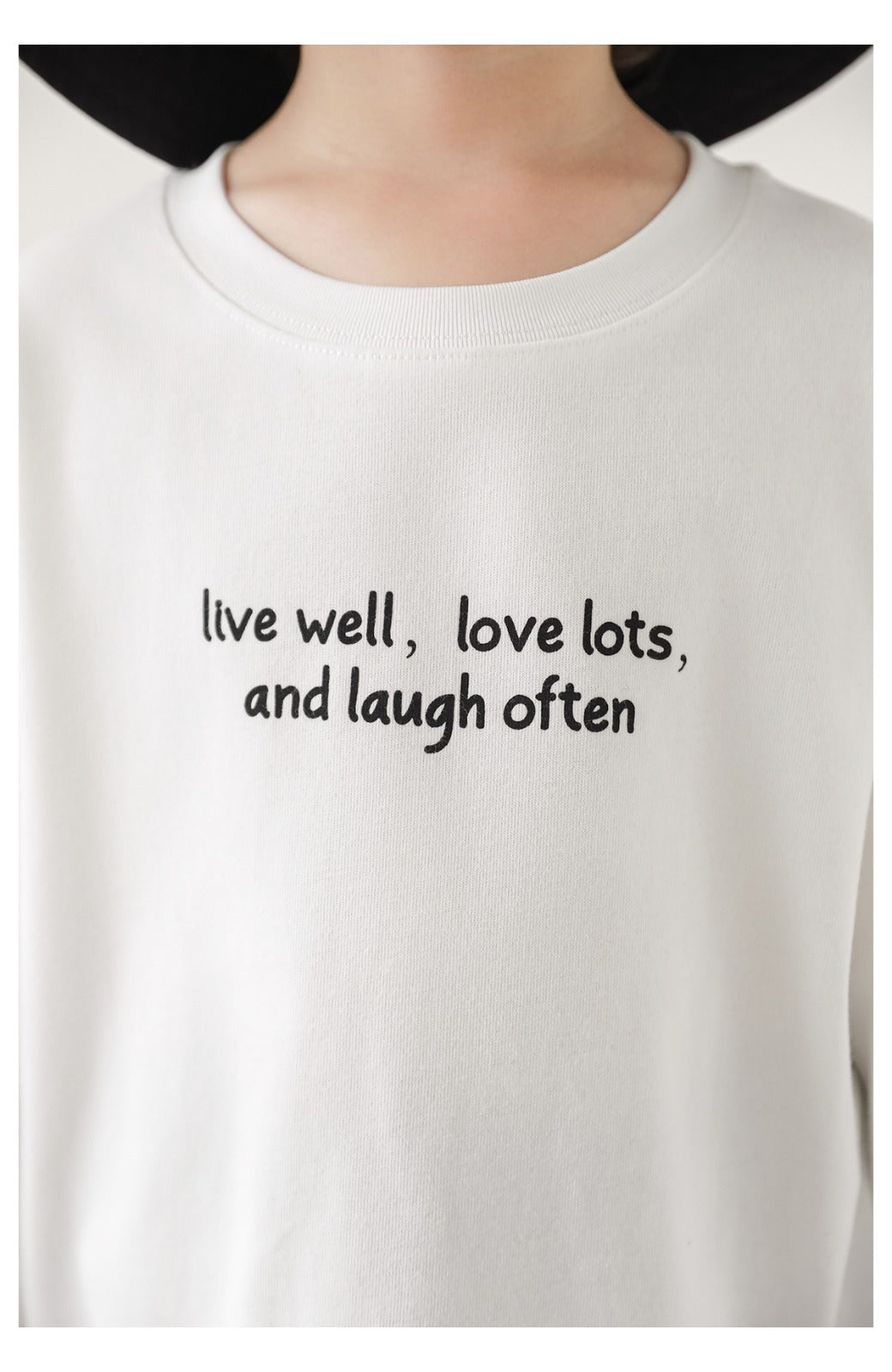 Kids Long Sleeve T-Shirt – Minimal Quote Print Pure Cotton
