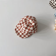 Baby Boy And Girl Checkerboard Soft Brim Hat