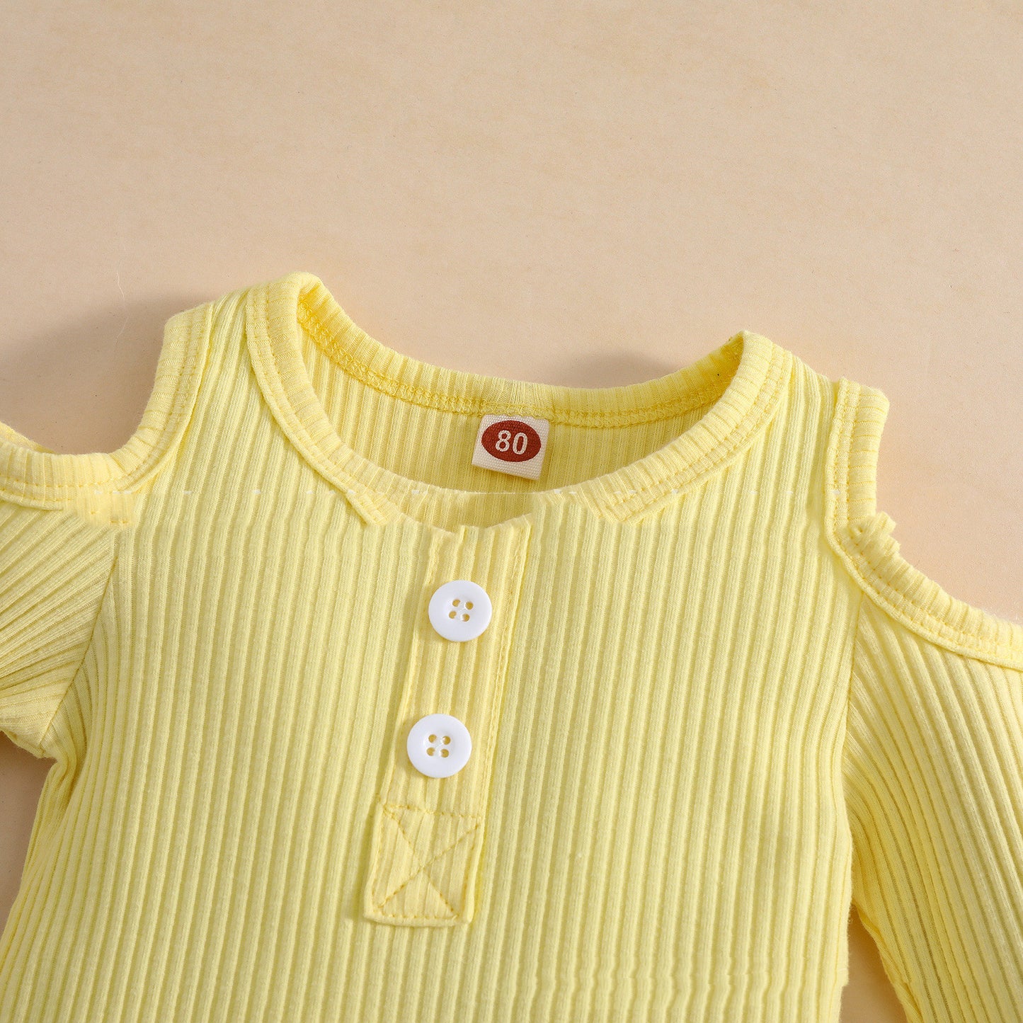 Girls' Sunken Stripe Rompers Jumpsuit Flower Flared Pants Hair Band Three-piece Set - MomiDream