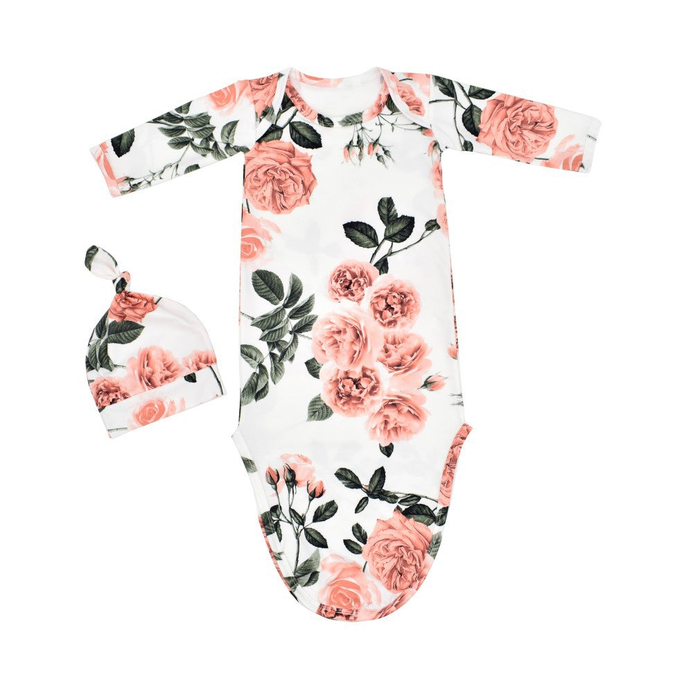 Newborn Knotted Nightgown Baby Sleeping Bag Print - MomiDream