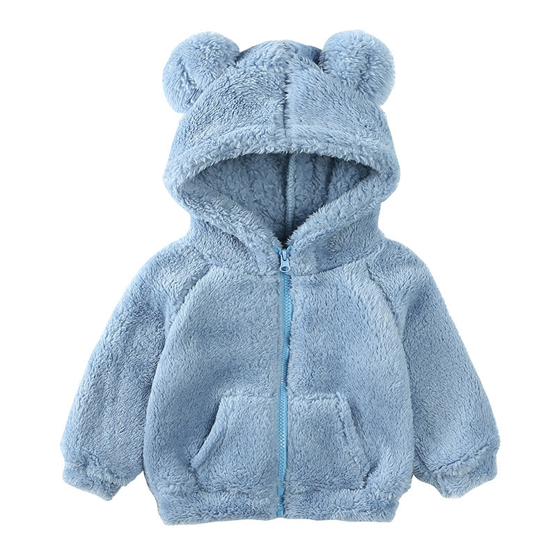 Children Berber Fleece Coat Children's Clothing Cartoon Bear Boy Thickened - MomiDream