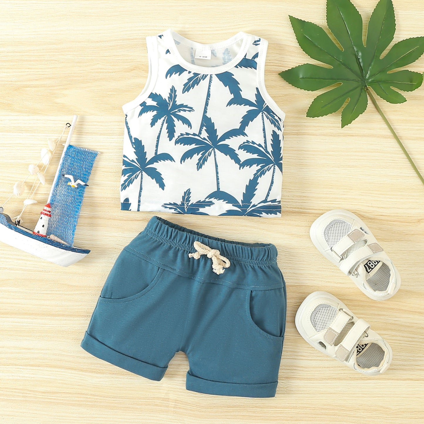 Spring Leisure Printed Vest Shorts Set - MomiDream
