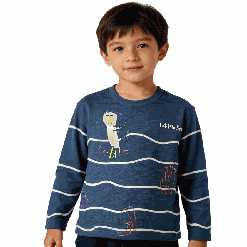 MomiDream Boys Printed Long Sleeve T-Shirt – Soft Cotton Casual Tee