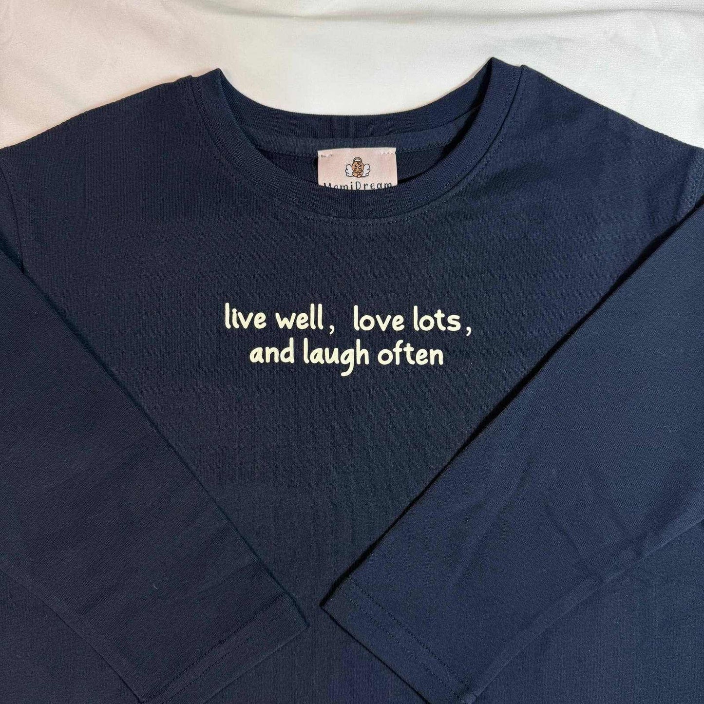 Kids Long Sleeve T-Shirt – Minimal Quote Print Pure Cotton