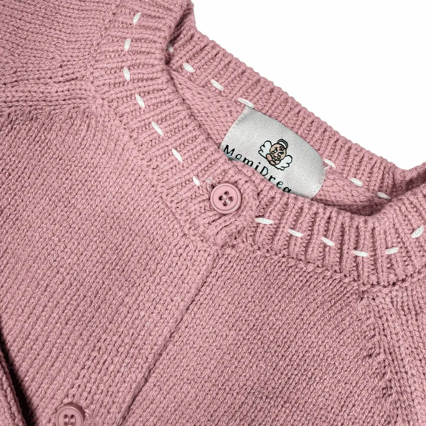 Girls Knitted Cardigan Sweater – Soft Button Front Winter Wear (Pink Bunny Design)