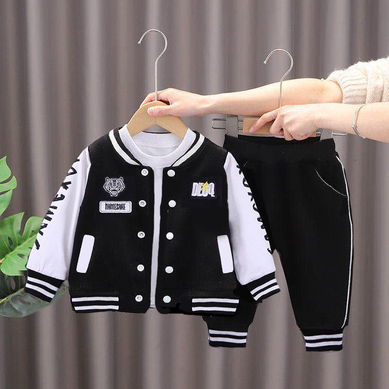 Boys Baseball Jacket Korean Two-piece Set - MomiDream