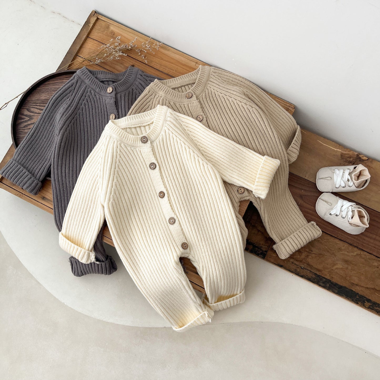 Knitted Thickened Rompers Newborn Winter Clothes Sweater Romper - MomiDream