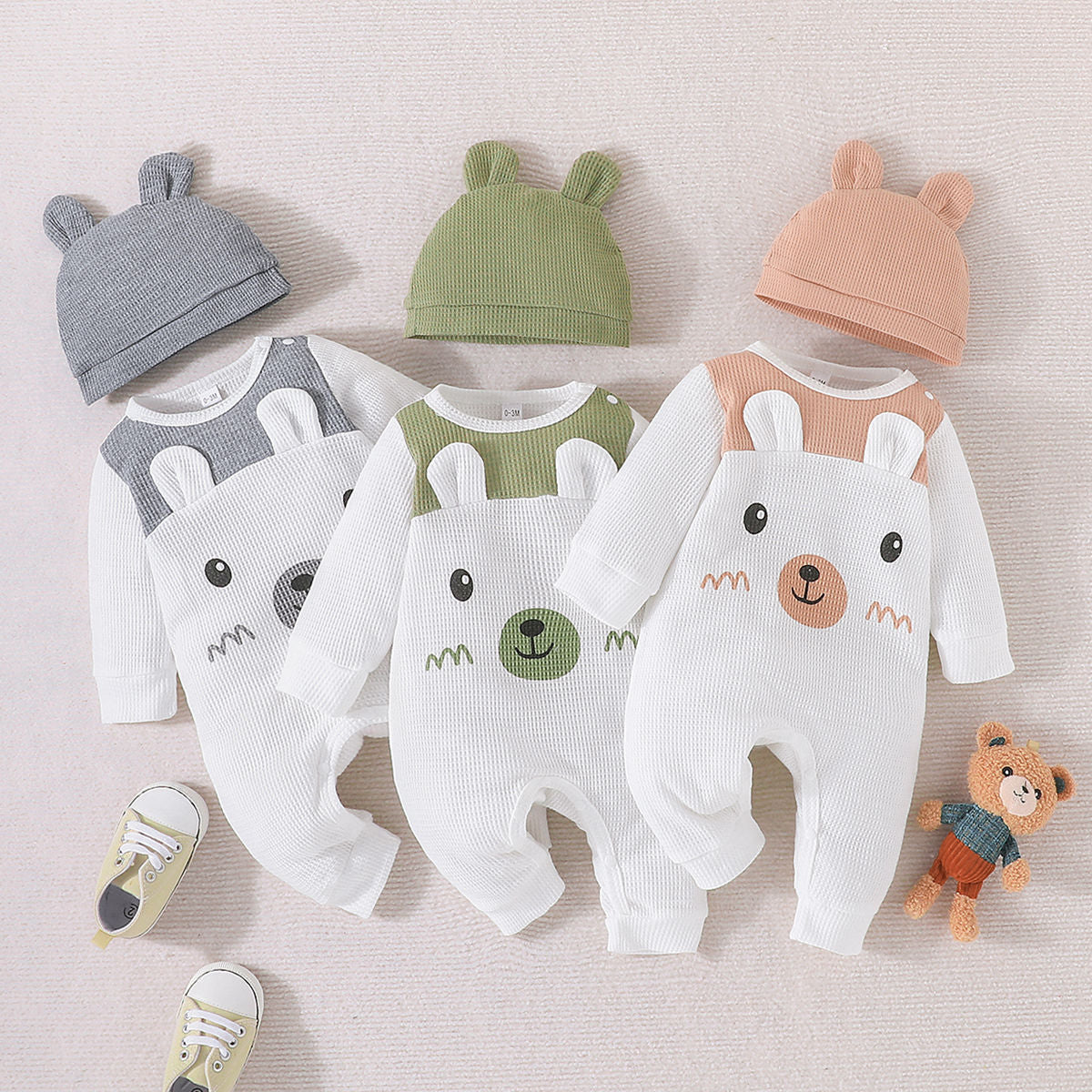 Long Sleeve Jumpsuit Hat Jumpsuit Children's Clothing - MomiDream