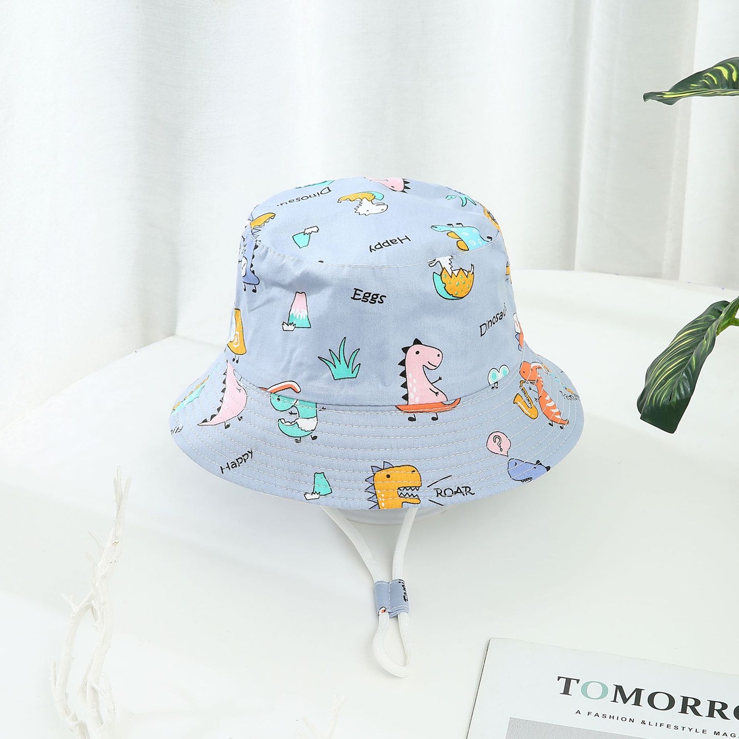 Children's Printed Dinosaur Bucket Sun Hat Big Brim Boy Girl Hat - MomiDream