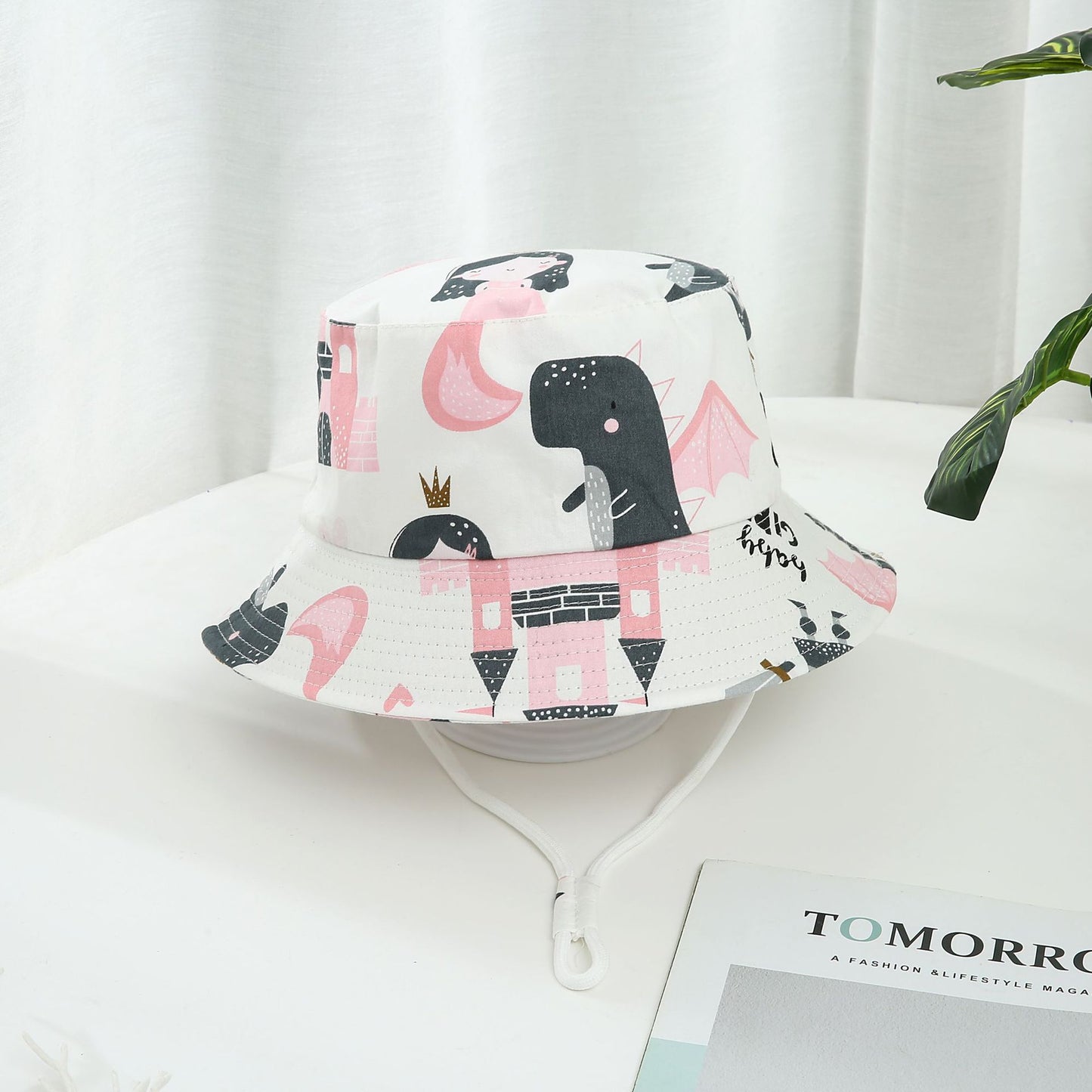 Children's Printed Dinosaur Bucket Sun Hat Big Brim Boy Girl Hat - MomiDream