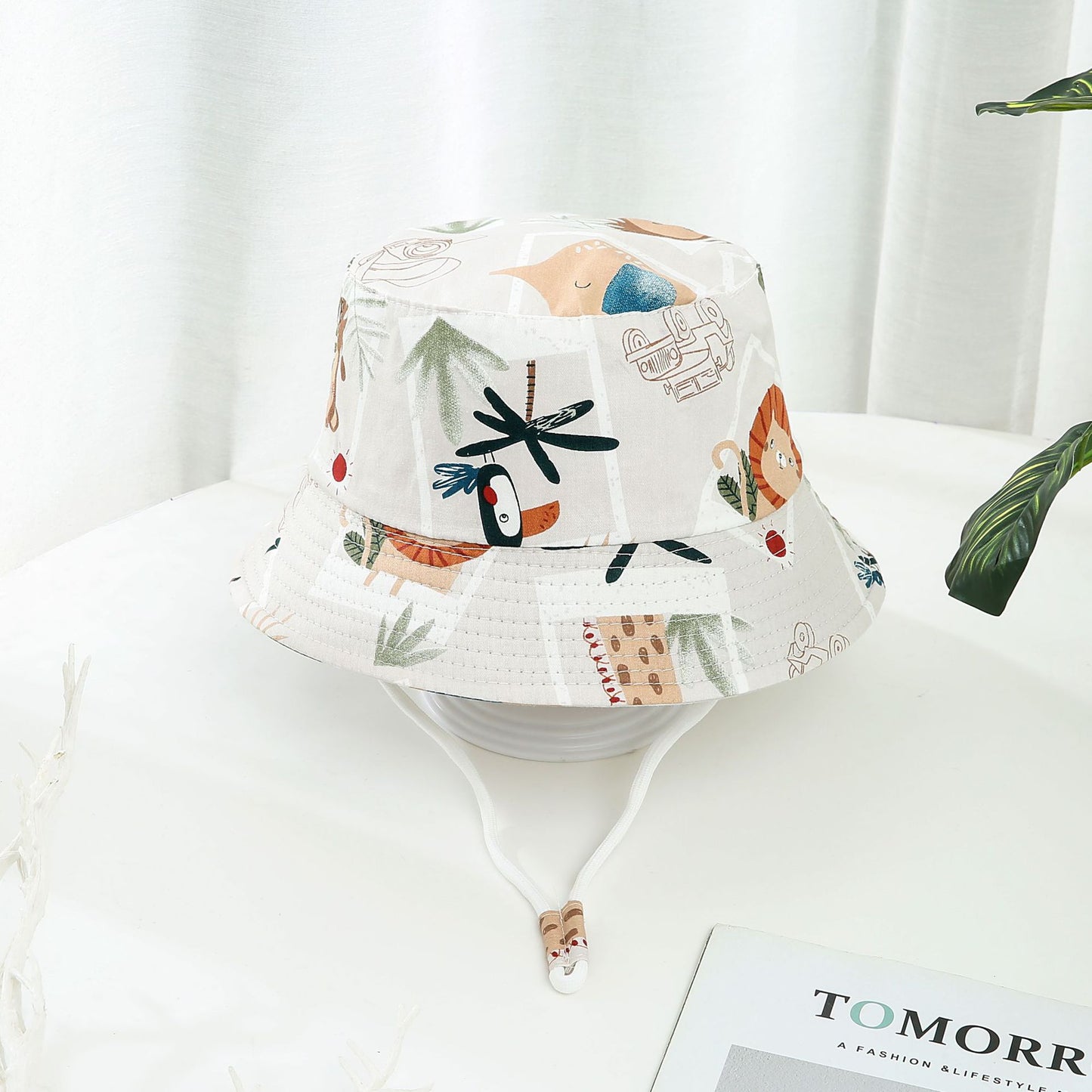 Children's Printed Dinosaur Bucket Sun Hat Big Brim Boy Girl Hat - MomiDream