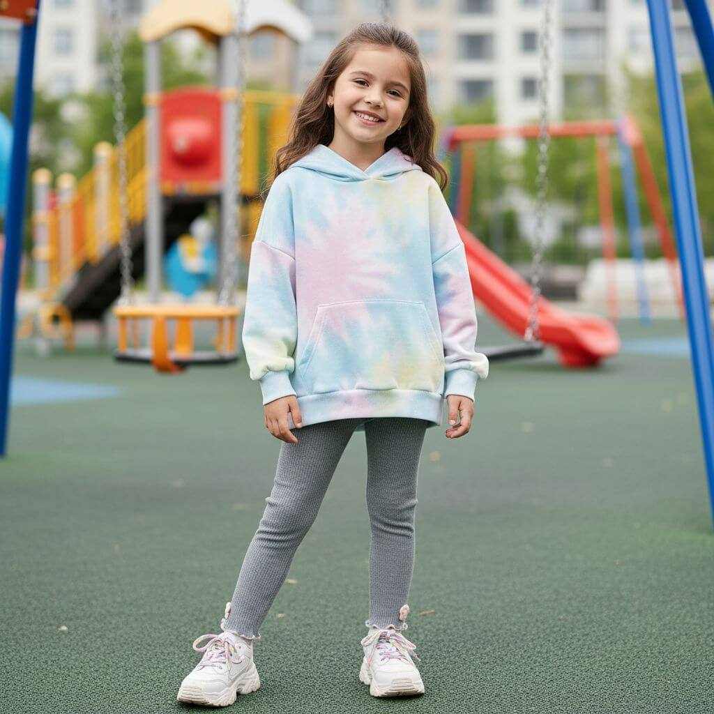 Momidream Kids Ribbed Leggings – Soft Cotton Blend Stretch Pants